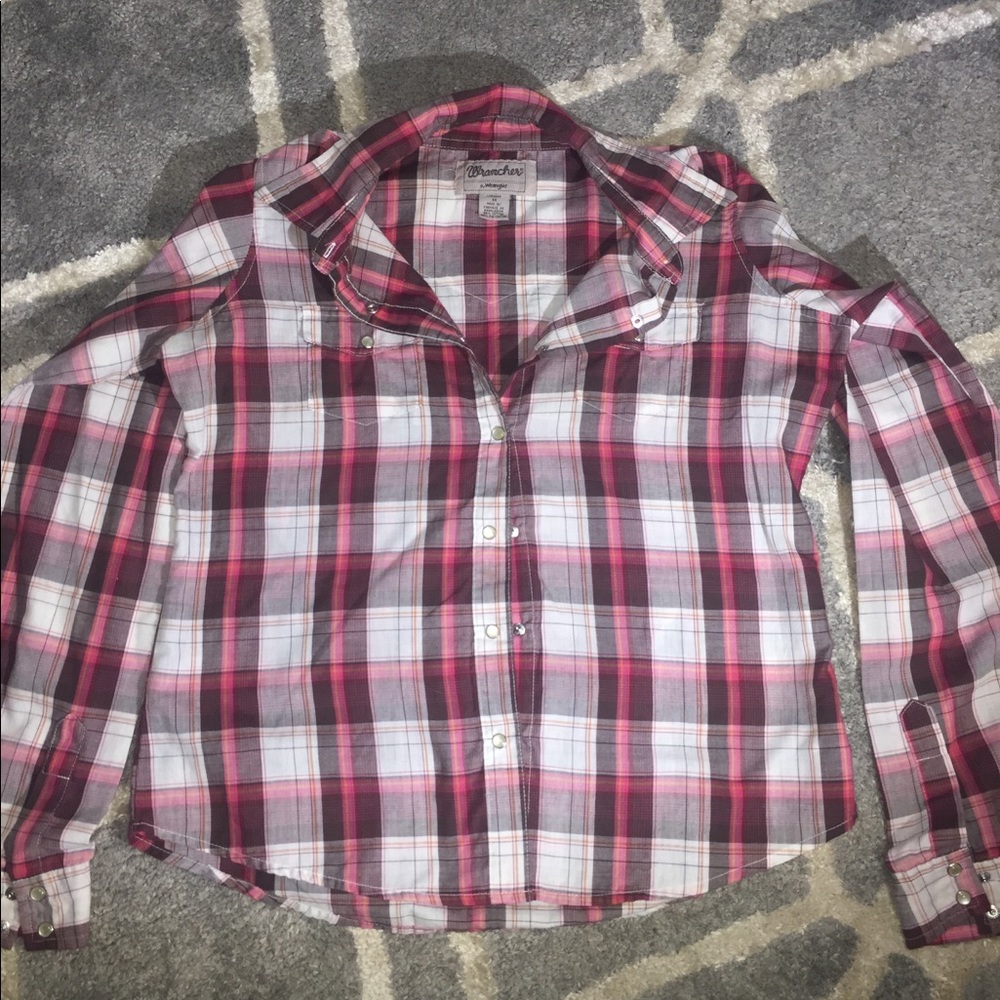 Women’s wrangler long sleeve pearl snap shirt szM